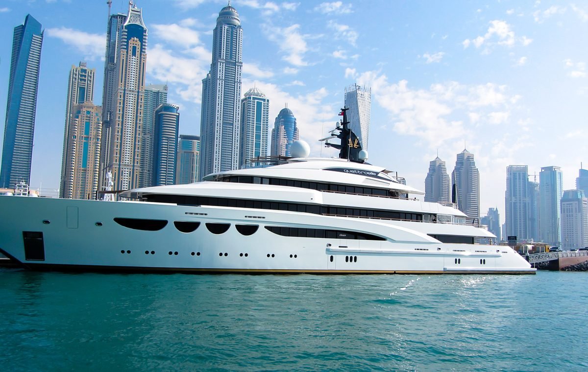 Superyacht superstructure with exterior coating system
